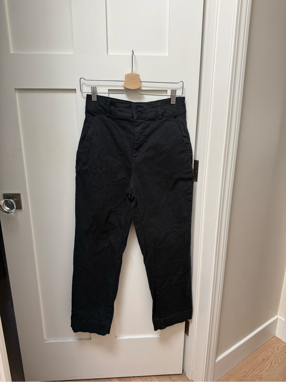 Everlane Organic Twill Straight Leg Pant - Black size 4